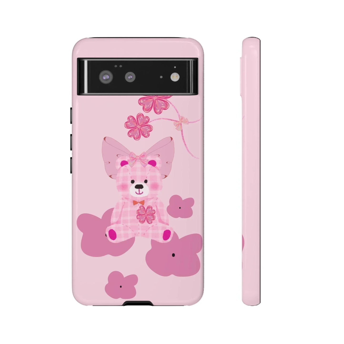 Pink Teddy Bear Phone Cases for iPhone, Pixel and Galaxy Models - KarArmDesign