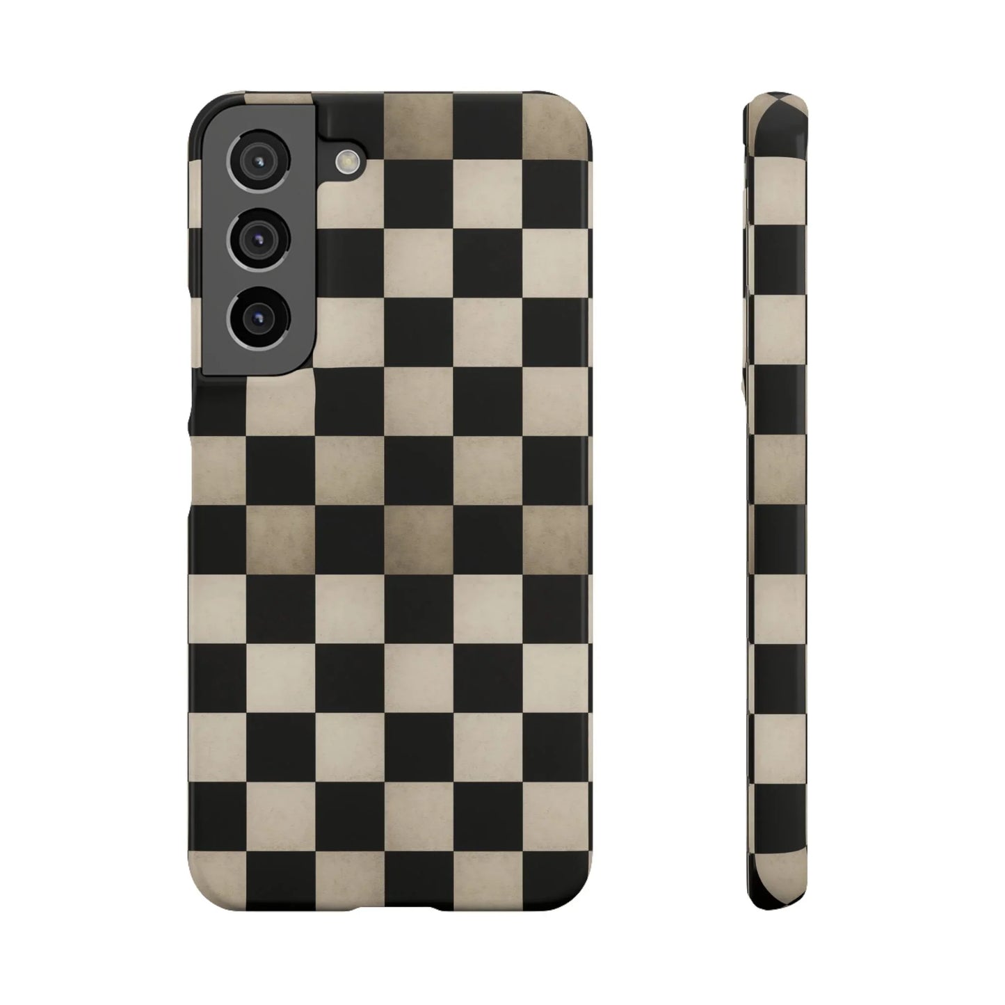 Stylish Matte Checker Phone Case for iPhone 7-16 and Samsung Galaxy S10-S24 Models - KarArmDesign