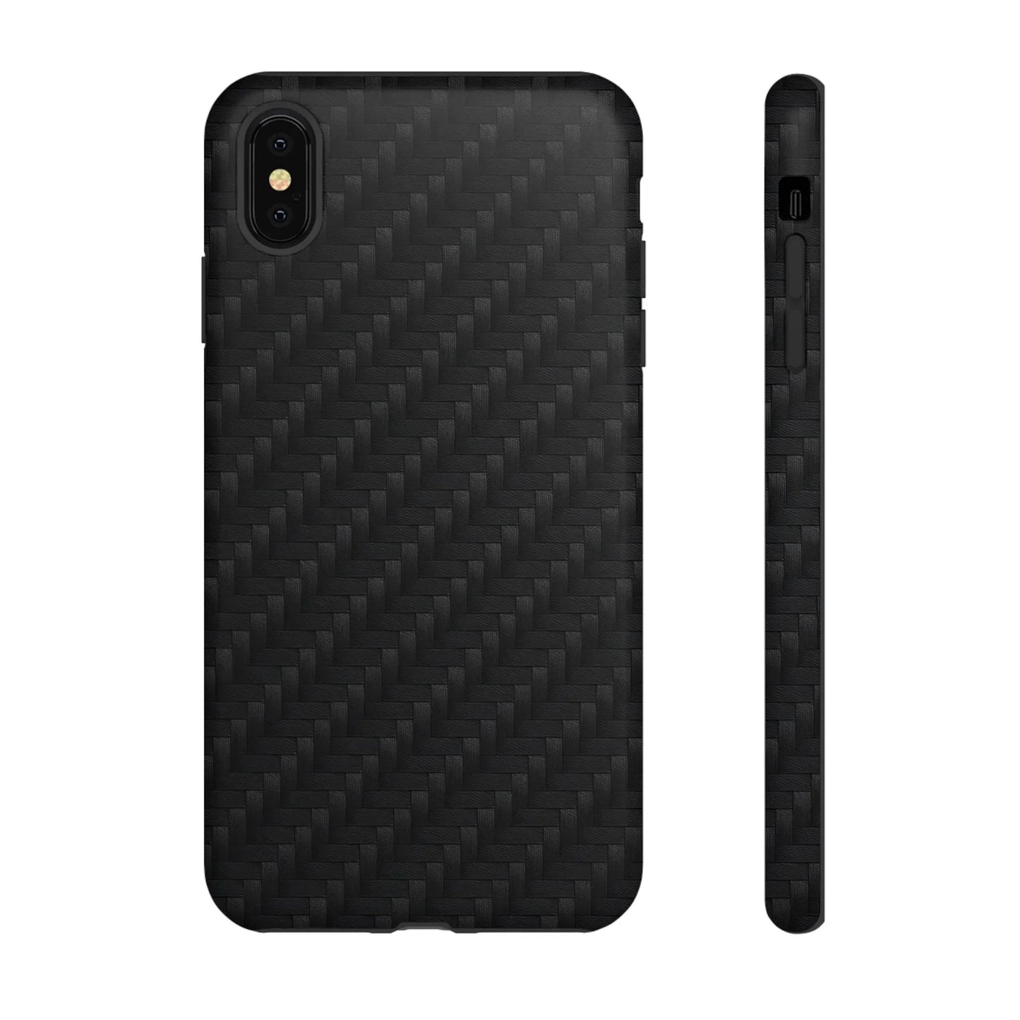 Black Carbon Phone Case Tough Case for iPhone 8-16 and Google Pixel up to 9 Models - KarArmDesign