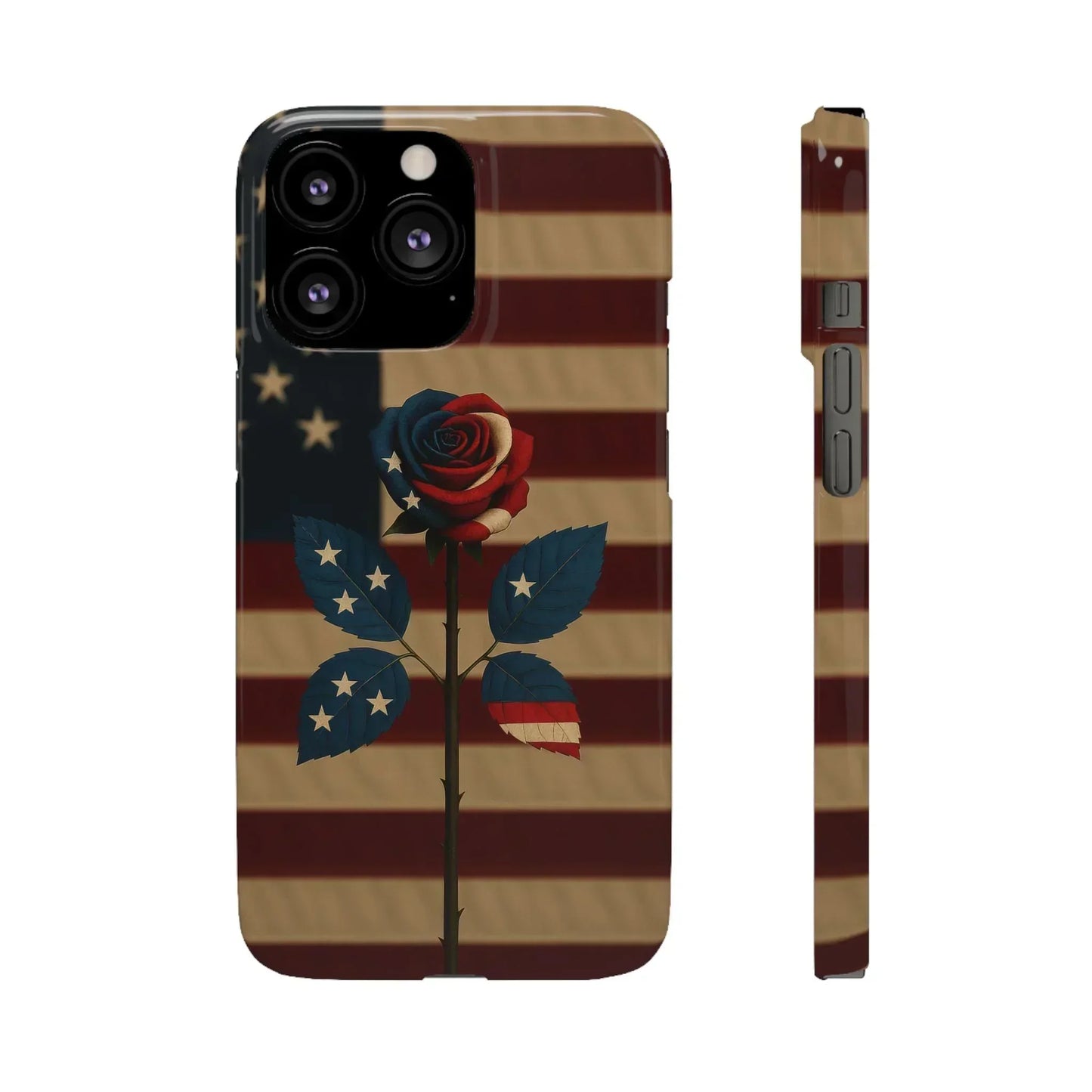 American Rose Flag Phone Case for iPhone 7-16 and Samsung Galaxy S10-S24 Models - KarArmDesign