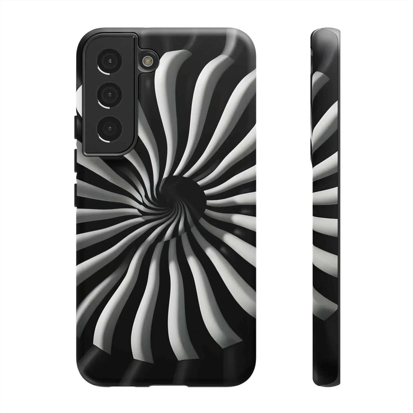 Hypnotic Black and White Spiral Phone Case for iPhone & Galaxy - KarArmDesign