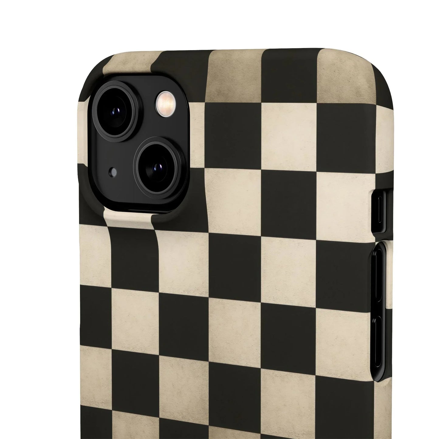 Stylish Matte Checker Phone Case for iPhone 7-16 and Samsung Galaxy S10-S24 Models - KarArmDesign
