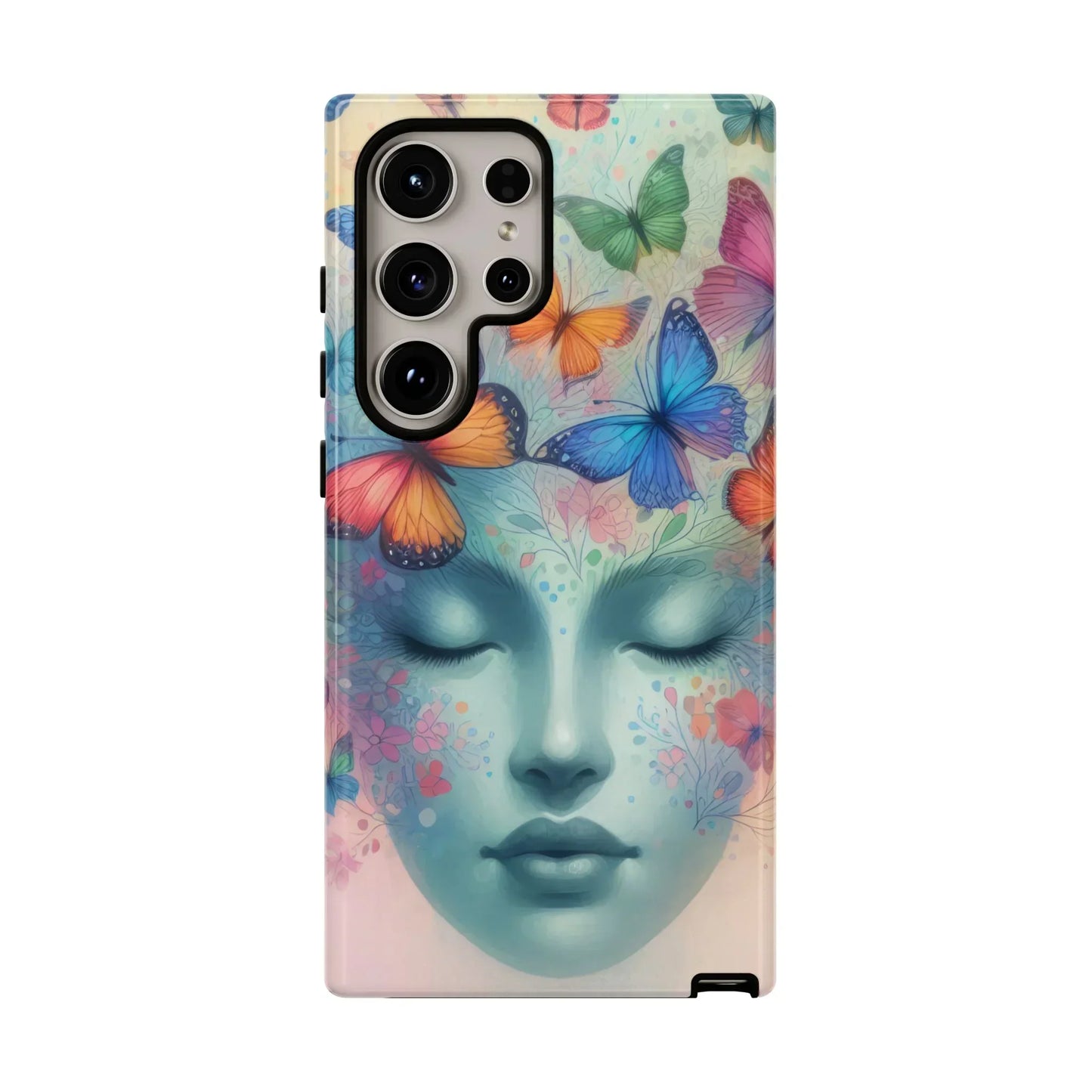 Butterfly Bloom Dreamy Woman Phone Case for Galaxy and Pixel - KarArmDesign