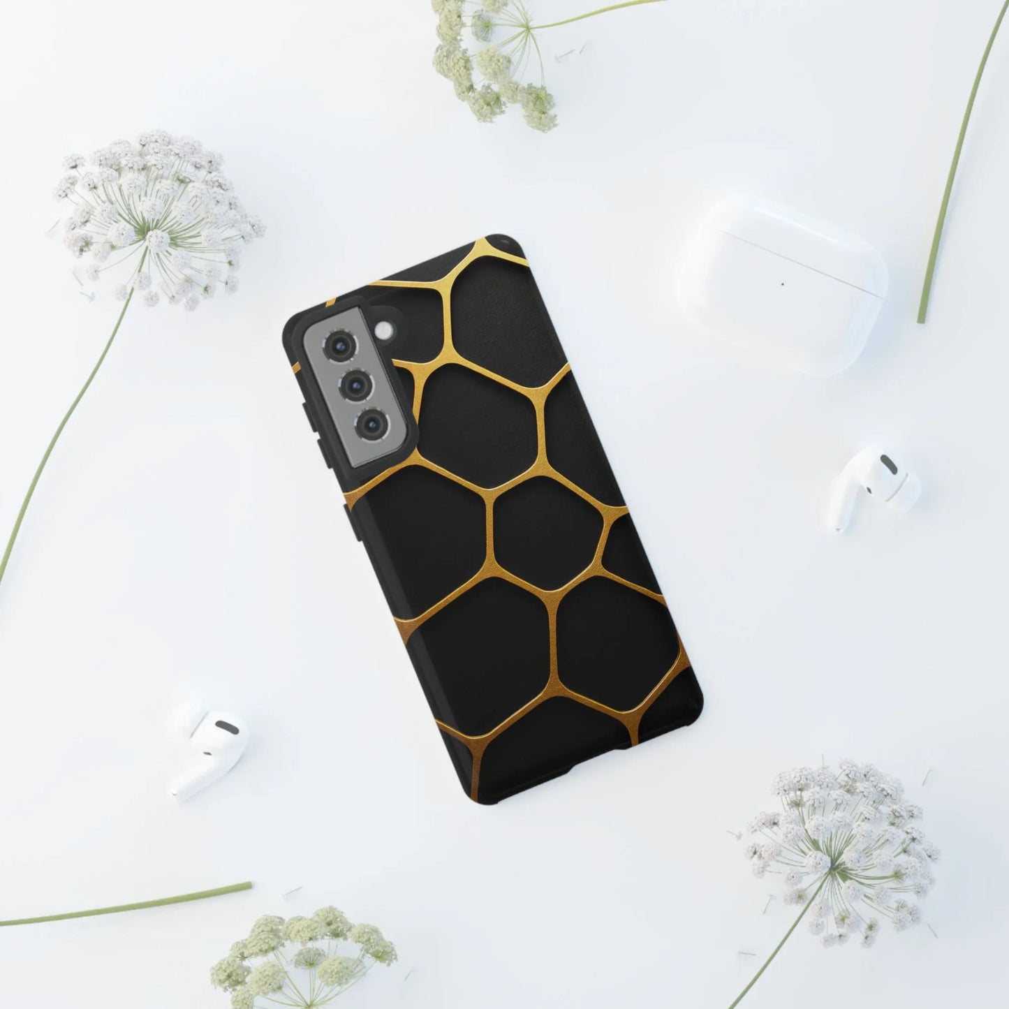 Golden Cellscape Phone Case for iPhone 8-16 and Galaxy S10-S25 Models - KarArmDesign