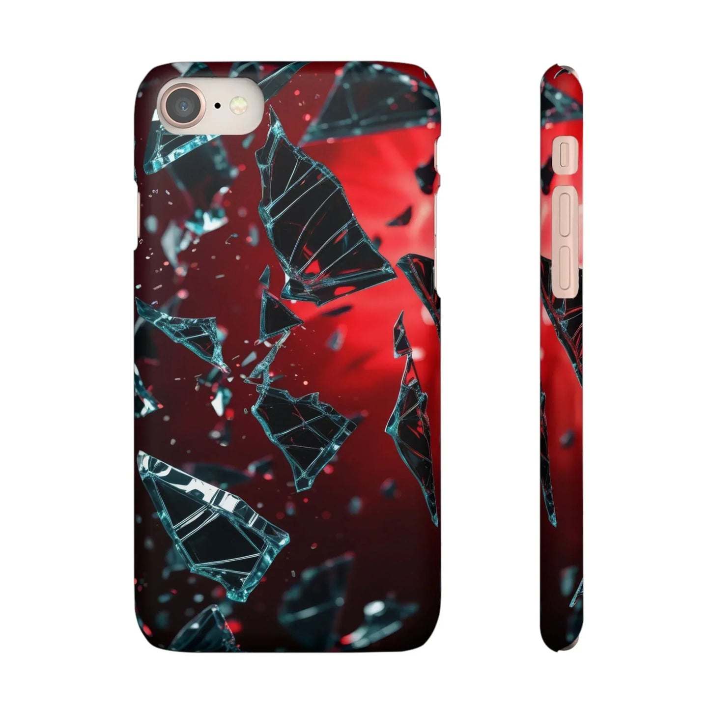 "Crimson Impact" Realistic Glass Shard Snap Phone Case for iPhone 7-16 and Samsung Galaxy S10-S24 Models - KarArmDesign