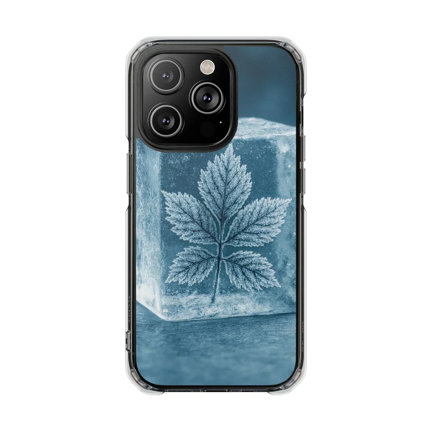 Frozen Leaf Inside Ice Cube - Phone Case for iPhone 14-16 Models - KarArmDesign