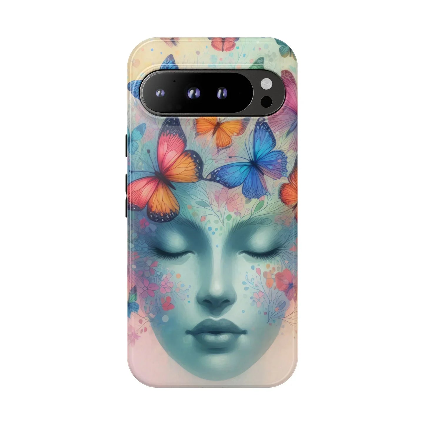 Butterfly Bloom Dreamy Woman Phone Case for Galaxy and Pixel - KarArmDesign