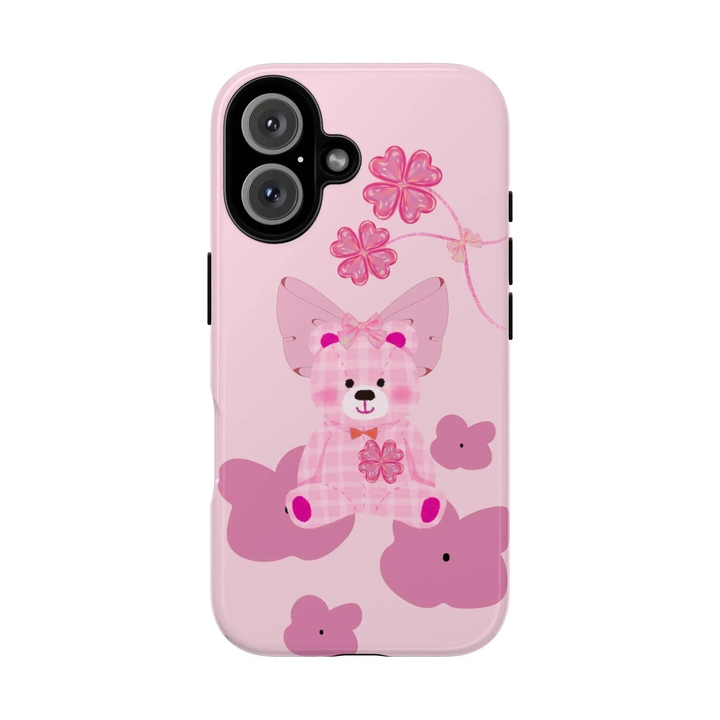 Pink Teddy Bear Phone Cases for iPhone, Pixel and Galaxy Models - KarArmDesign