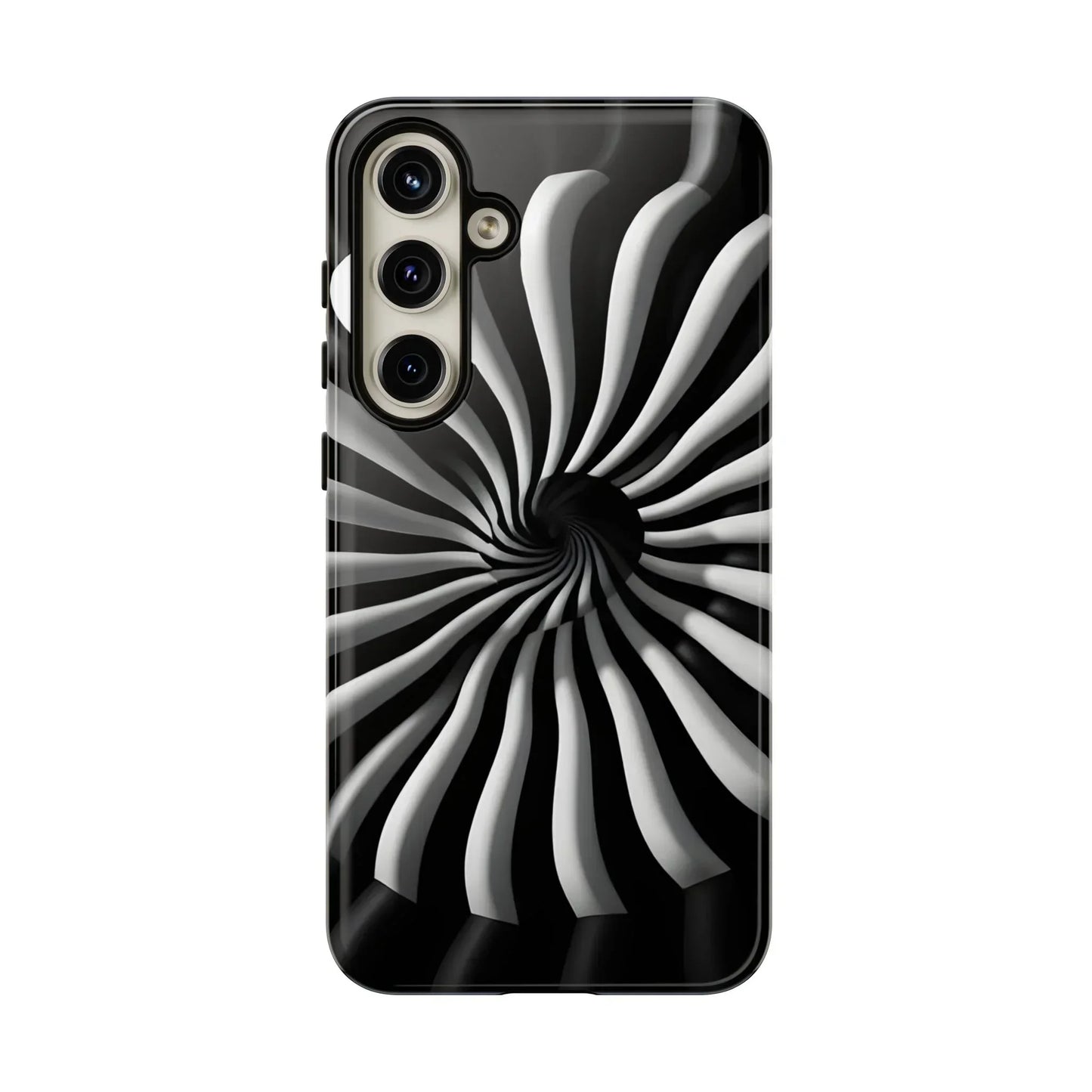 Hypnotic Black and White Spiral Phone Case for iPhone & Galaxy - KarArmDesign