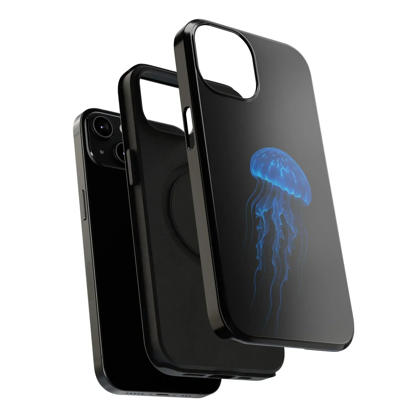 Blue Jellyfish Phone Case for iPhone 12-16 and Samsung Galaxy S21-S22 Models - KarArmDesign