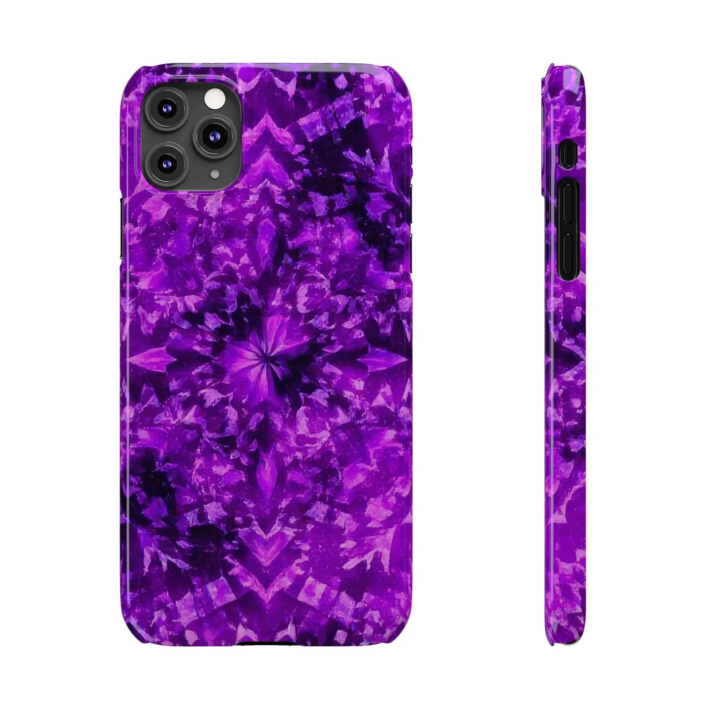 Vivid Purple Kaleidoscope Phone Case iPhone 7 to 16 Series Models - KarArmDesign