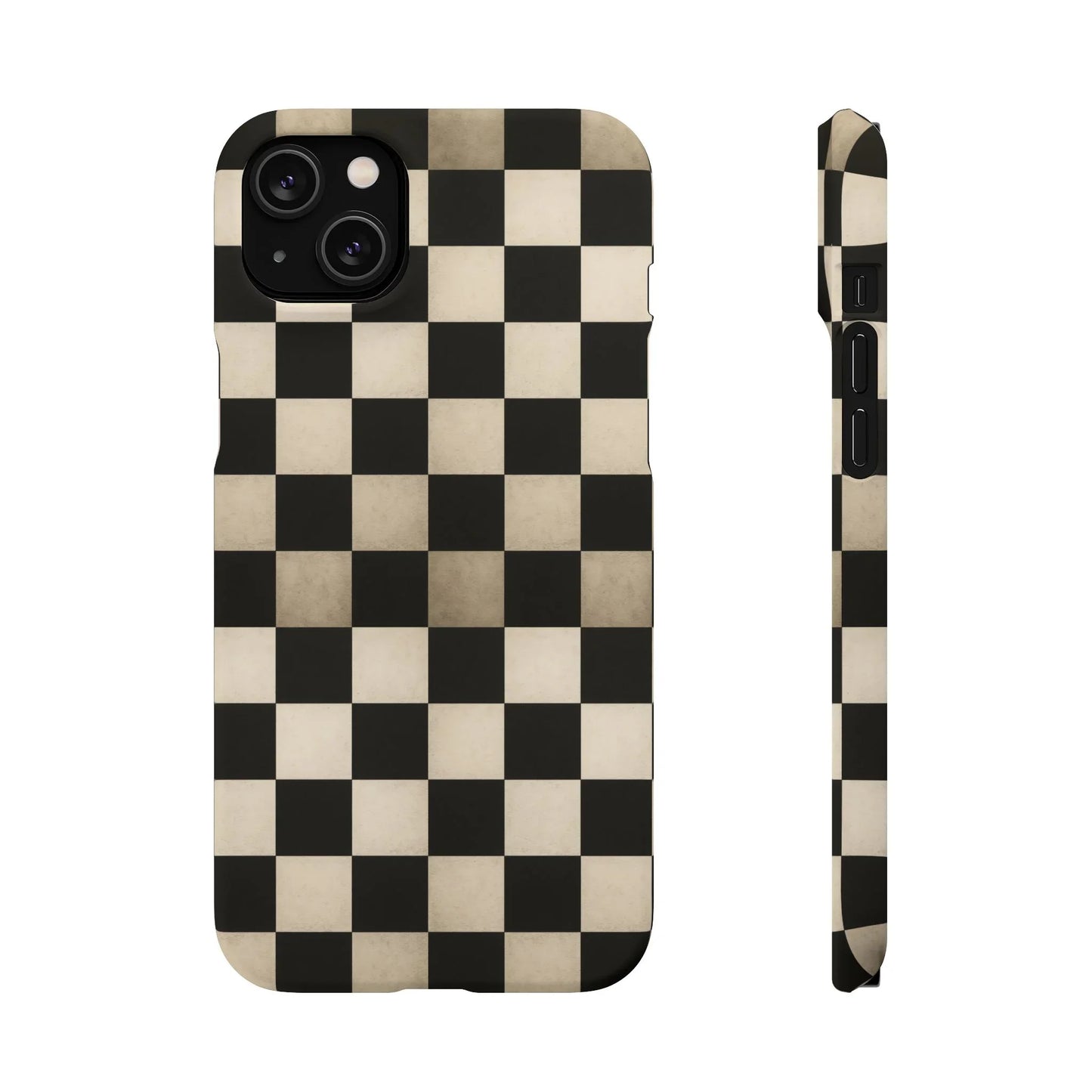 Stylish Matte Checker Phone Case for iPhone 7-16 and Samsung Galaxy S10-S24 Models - KarArmDesign