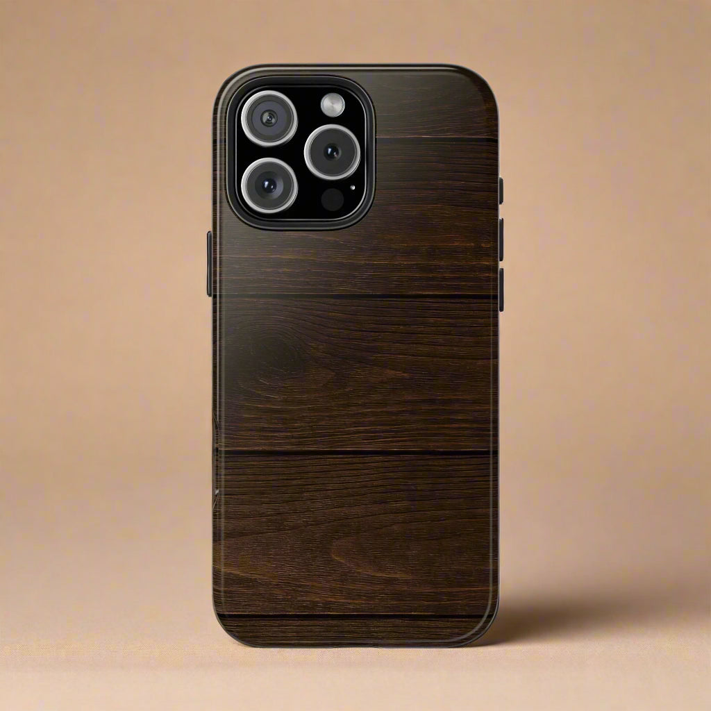Dark Wood Grain Phone Case for iPhone and Galaxy - KarArmDesign