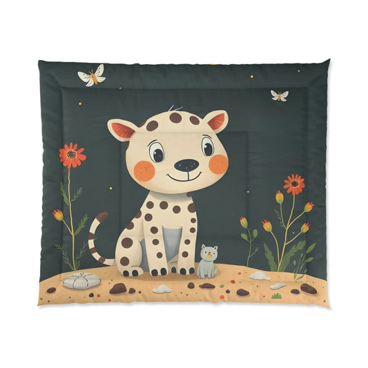 Illustrative Animal Comforter – Whimsical Wildlife Design for Cozy Bedrooms - KarArmDesign