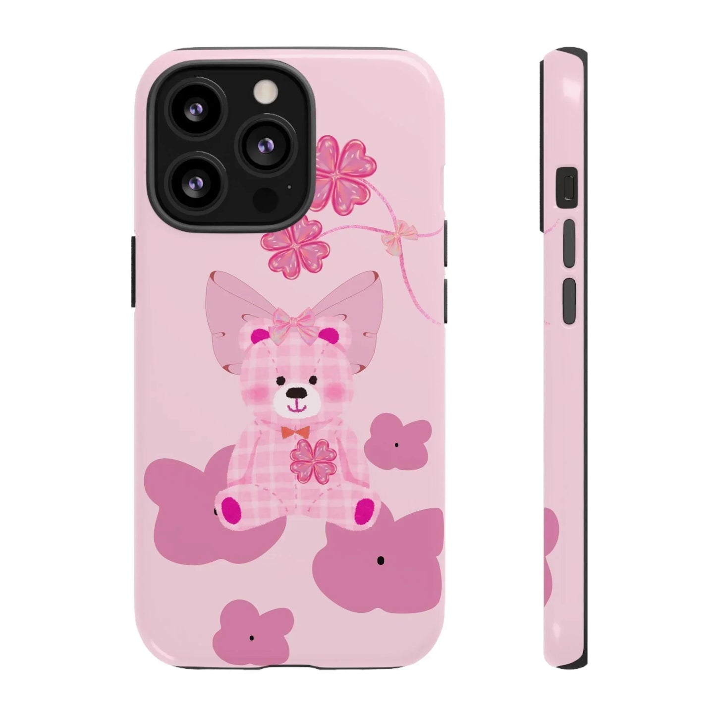 Pink Teddy Bear Phone Cases for iPhone, Pixel and Galaxy Models - KarArmDesign