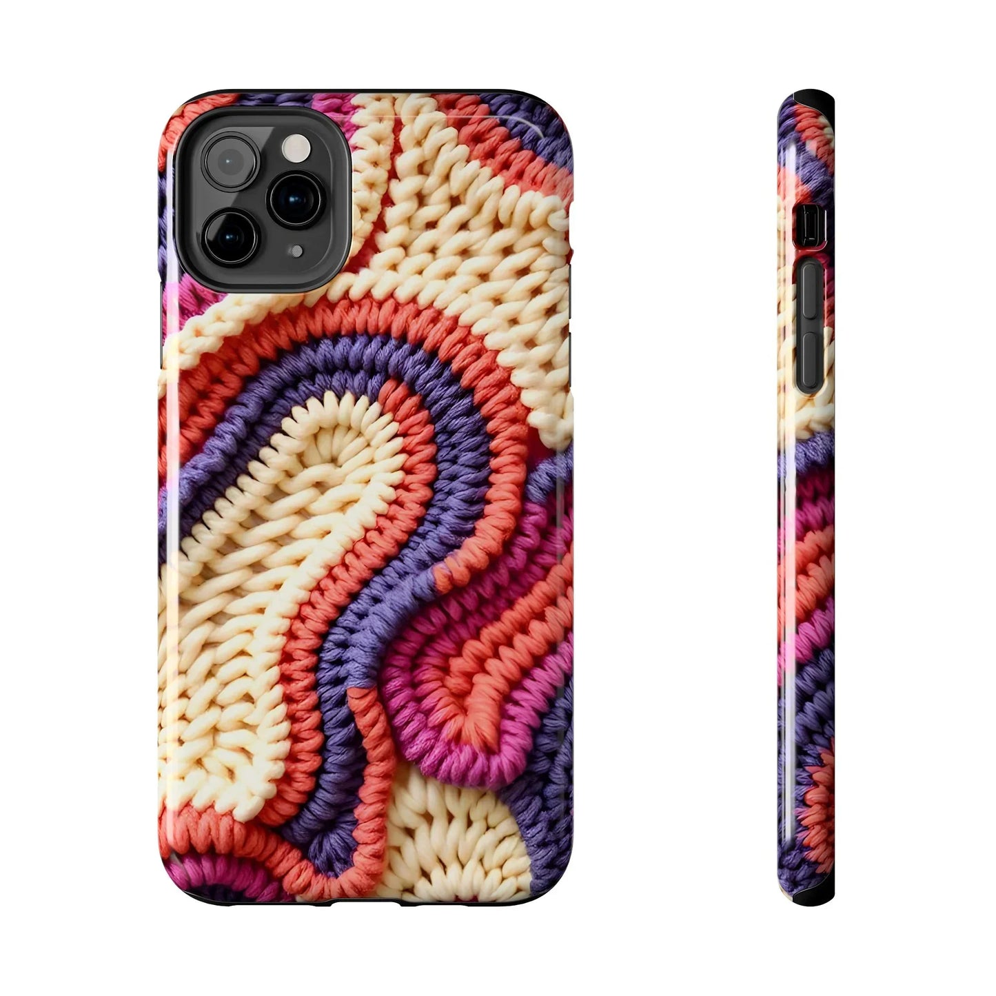 Handwoven Textile Art Phone Case for iPhone 7-16 and Galaxy S21-S24 Models - KarArmDesign