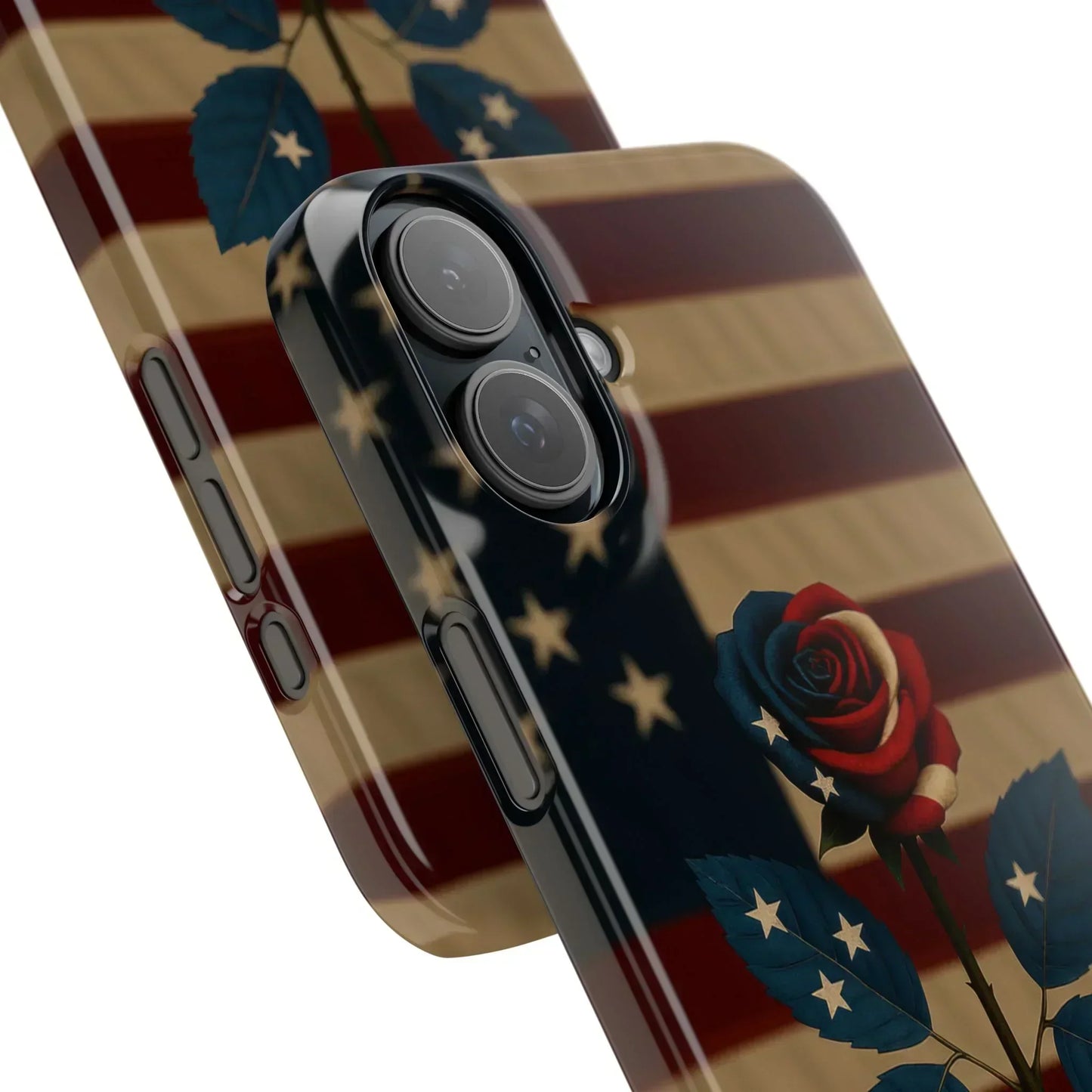 American Rose Flag Phone Case for iPhone 7-16 and Samsung Galaxy S10-S24 Models - KarArmDesign
