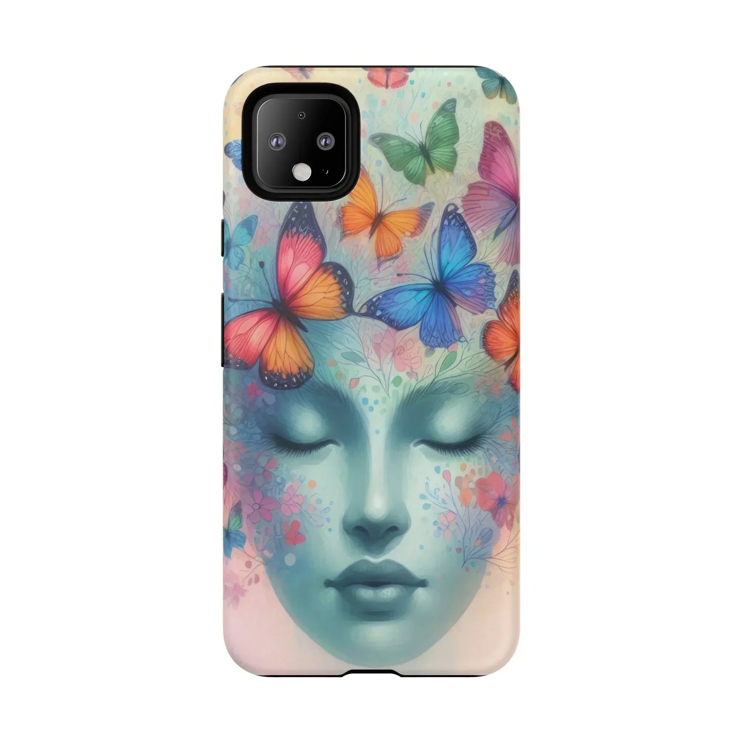 Butterfly Bloom Dreamy Woman Phone Case for Galaxy and Pixel - KarArmDesign