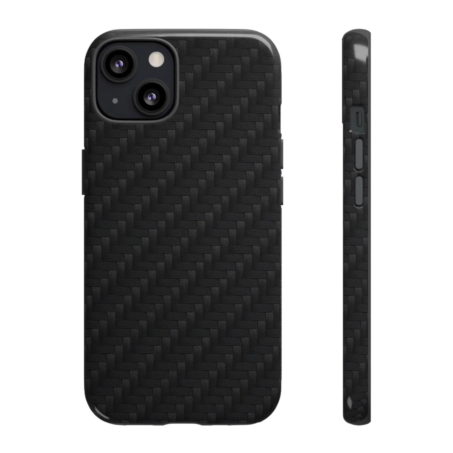 Black Carbon Phone Case Tough Case for iPhone 8-16 and Google Pixel up to 9 Models - KarArmDesign