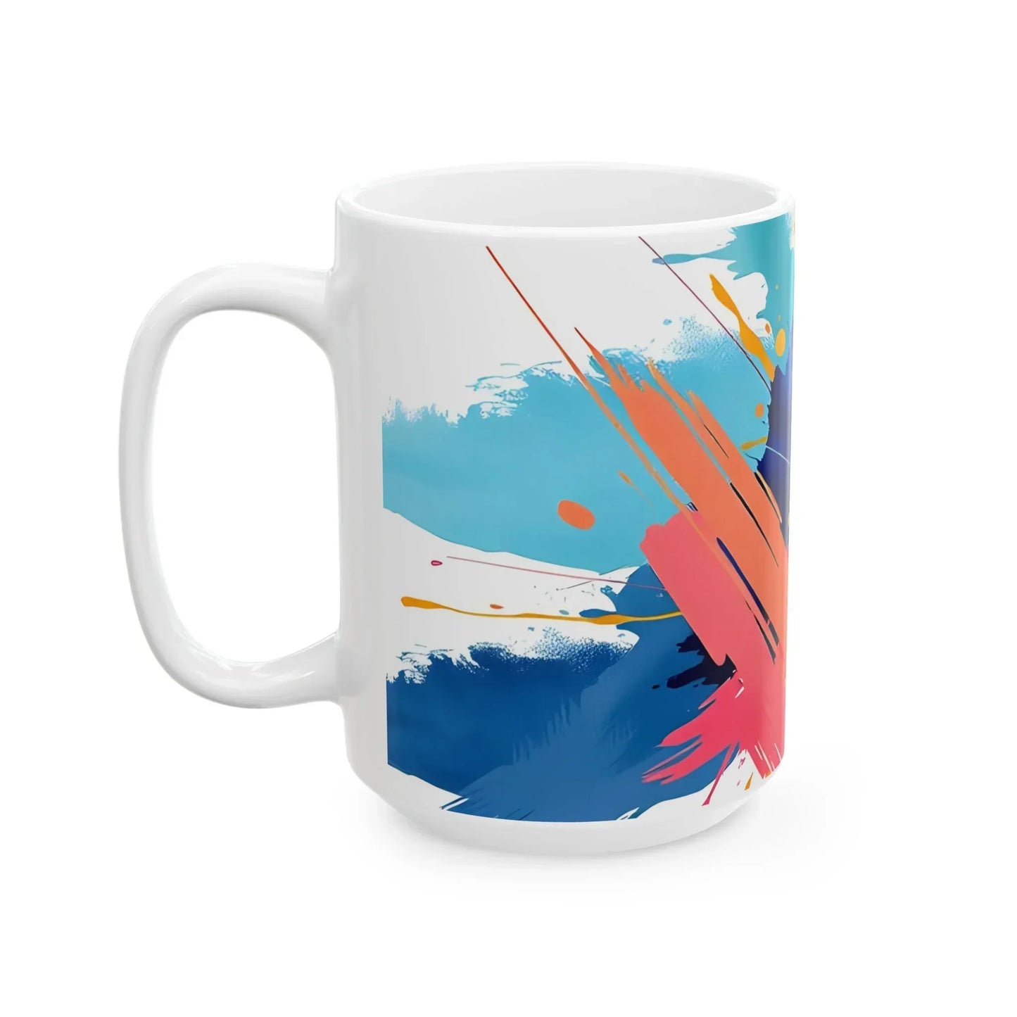 Vibrant Expression — Abstract Art Ceramic Mug (11oz, 15oz) - KarArmDesign