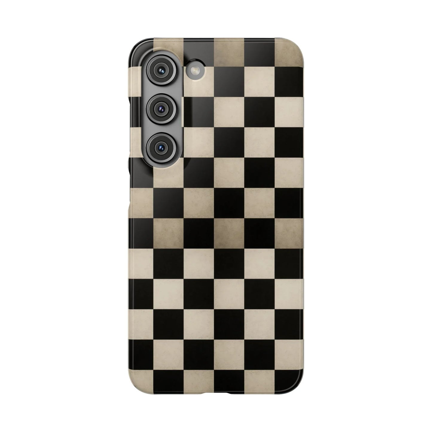 Stylish Matte Checker Phone Case for iPhone 7-16 and Samsung Galaxy S10-S24 Models - KarArmDesign