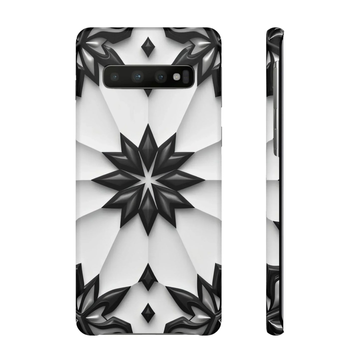 Black and White Geometric Floral Phone Case for iPhone and Samsung Galaxy - KarArmDesign