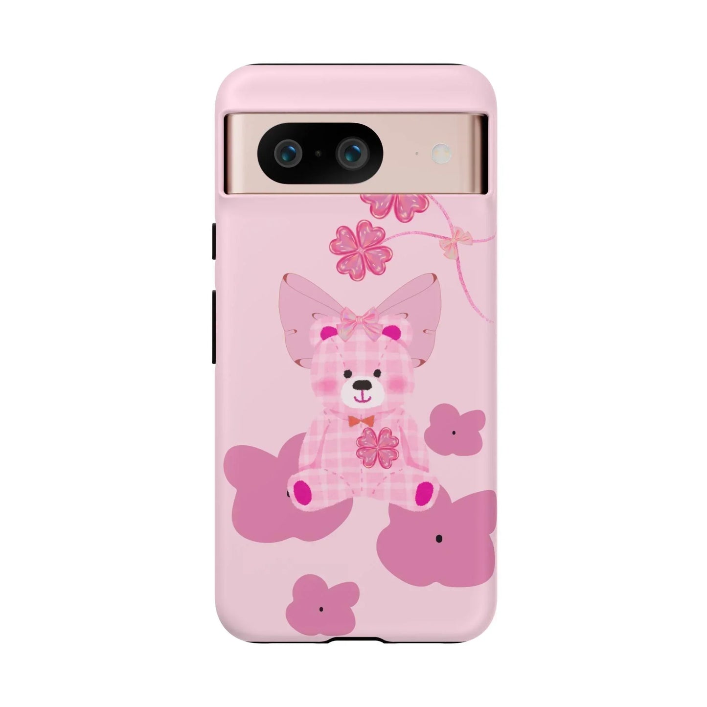 Pink Teddy Bear Phone Cases for iPhone, Pixel and Galaxy Models - KarArmDesign