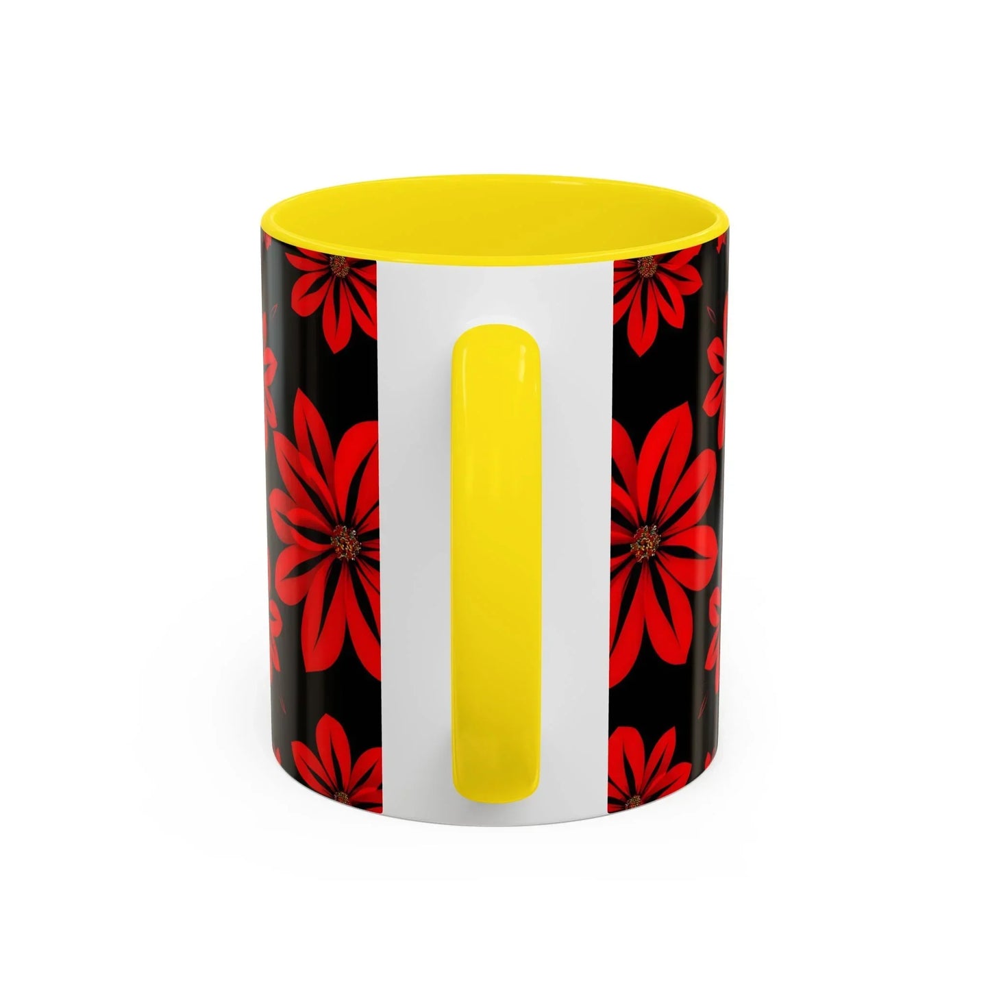 Accent Red Floral Coffee Mug – 11oz & 15oz - KarArmDesign