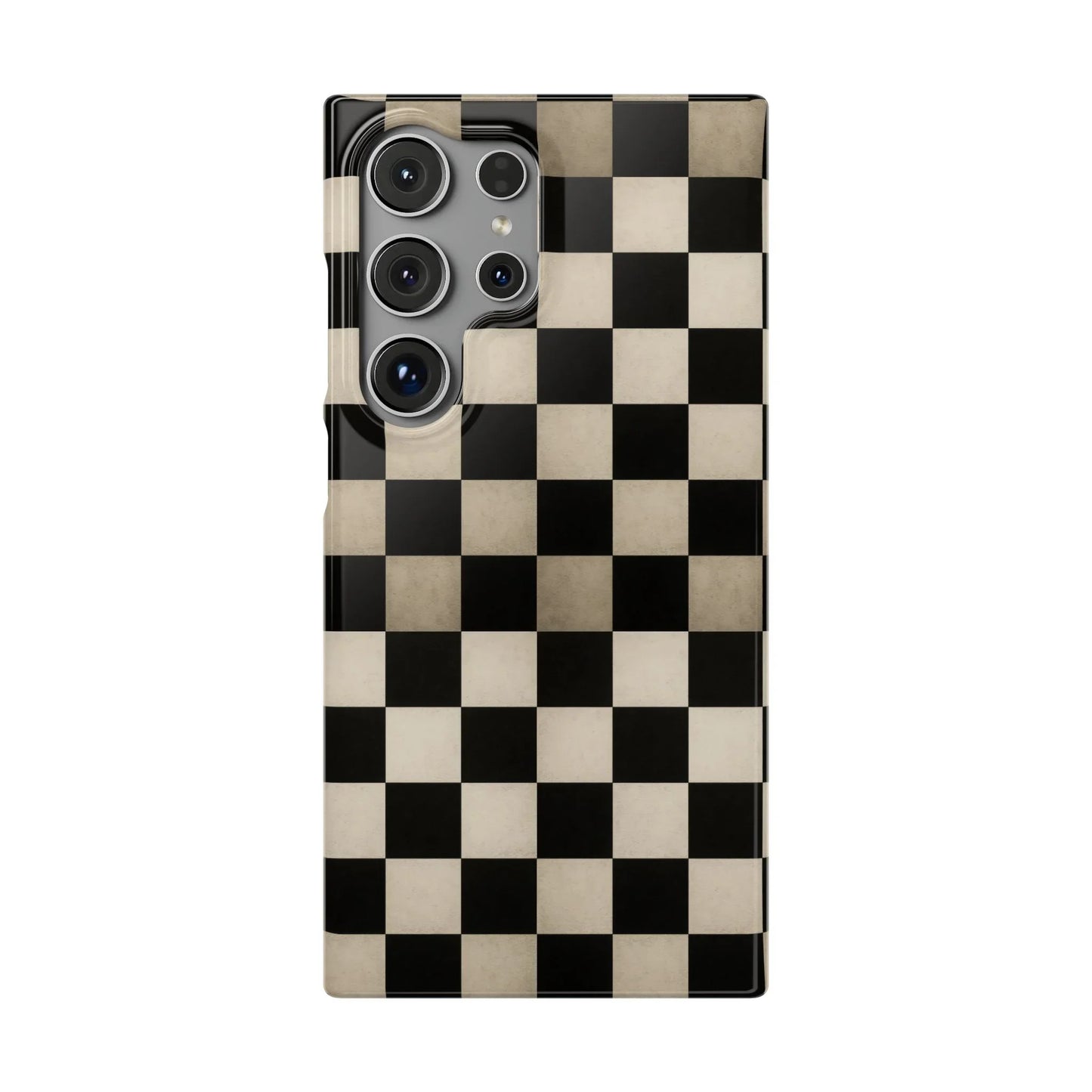 Stylish Matte Checker Phone Case for iPhone 7-16 and Samsung Galaxy S10-S24 Models - KarArmDesign