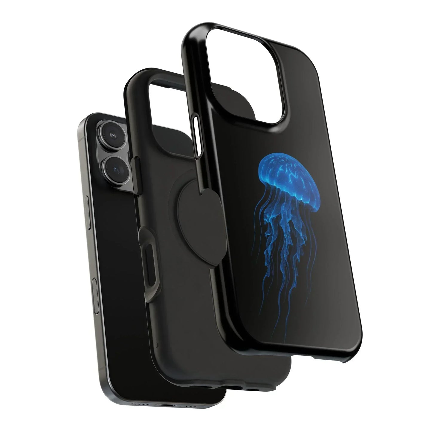 Blue Jellyfish Phone Case for iPhone 12-16 and Samsung Galaxy S21-S22 Models - KarArmDesign