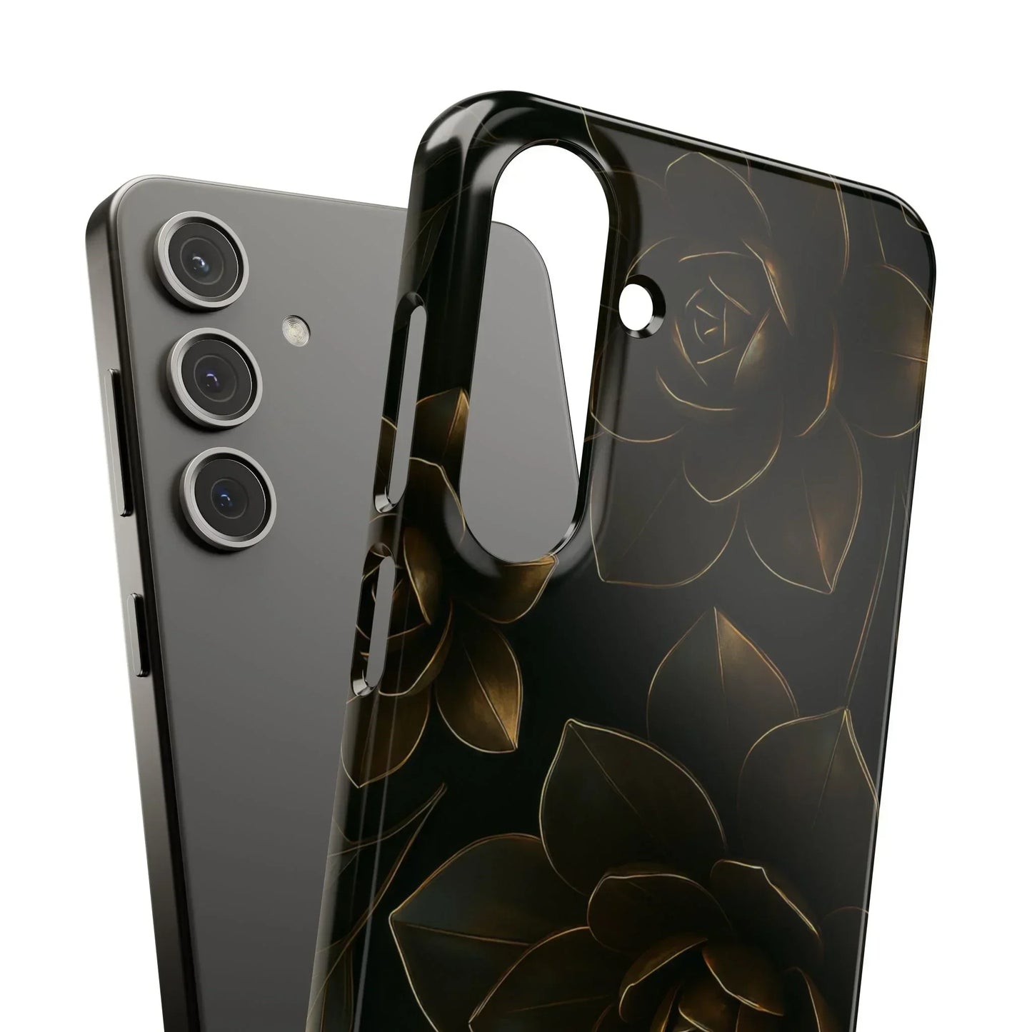 Metal Flower Phone Case for iPhone 7-16 and Galaxy S10-S24 Models
