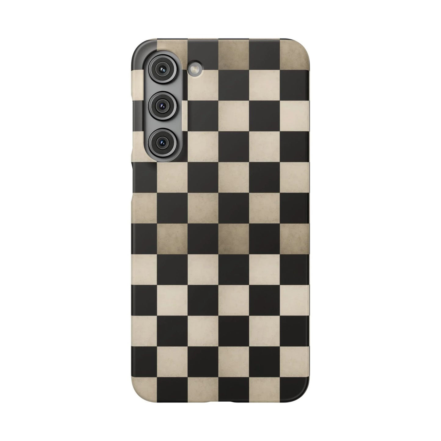 Stylish Matte Checker Phone Case for iPhone 7-16 and Samsung Galaxy S10-S24 Models - KarArmDesign