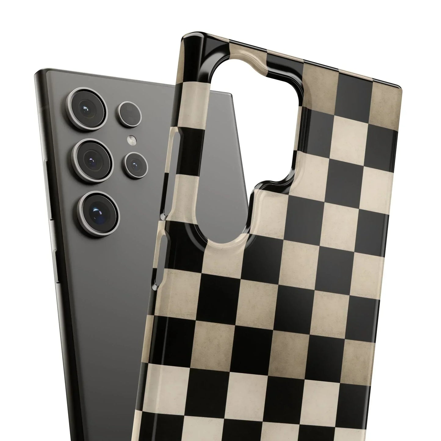 Stylish Matte Checker Phone Case for iPhone 7-16 and Samsung Galaxy S10-S24 Models - KarArmDesign
