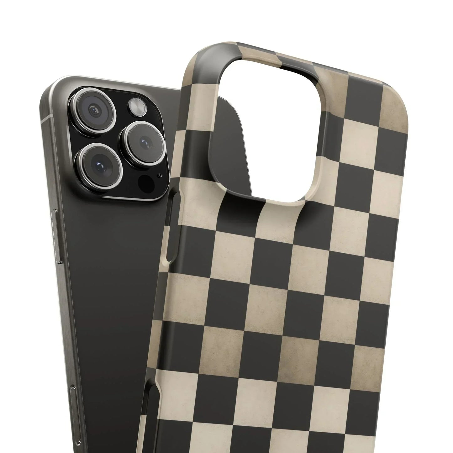 Stylish Matte Checker Phone Case for iPhone 7-16 and Samsung Galaxy S10-S24 Models - KarArmDesign