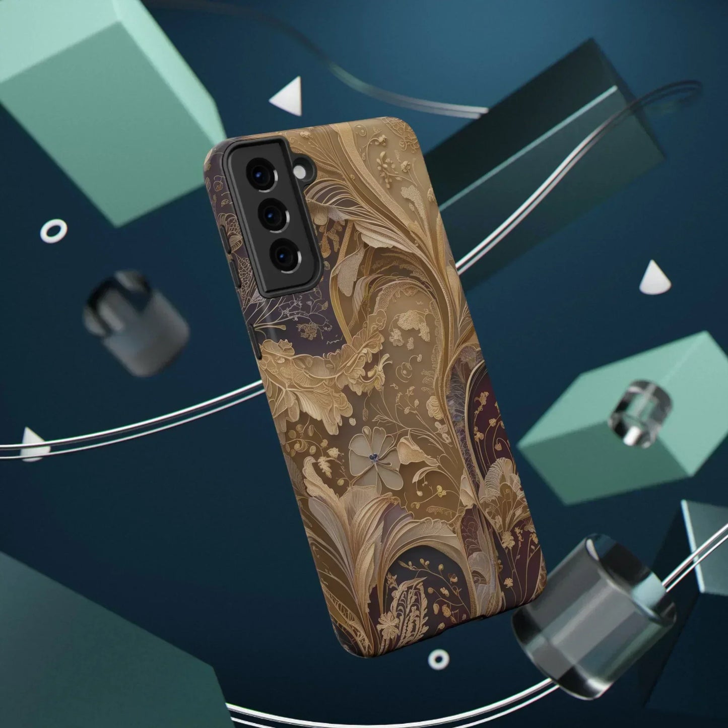 Botanical Luxury Design Impact-Resistant Phone Case for iPhone 12-16 and Galaxy S21-S22 Models - KarArmDesign