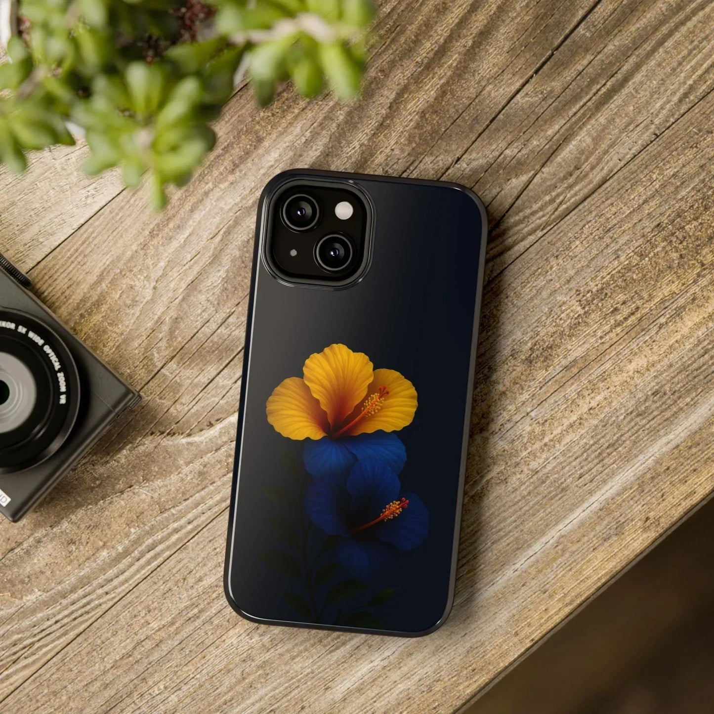 Elegant hibiscus phone case Impact-Resistant Cases for iPhone 12-16 and Samsung Galaxy S21-S22 Models - KarArmDesign