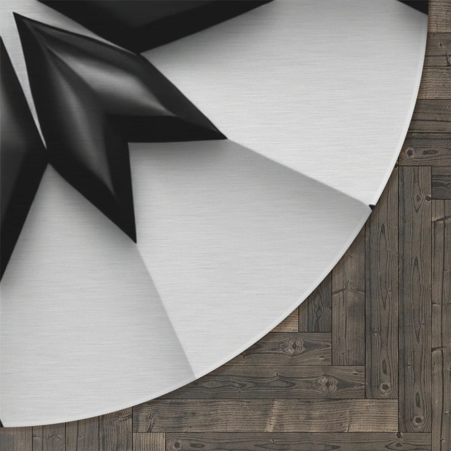 Modern Black and White Round Rug – 3D Effect for Artistic Floors - KarArmDesign