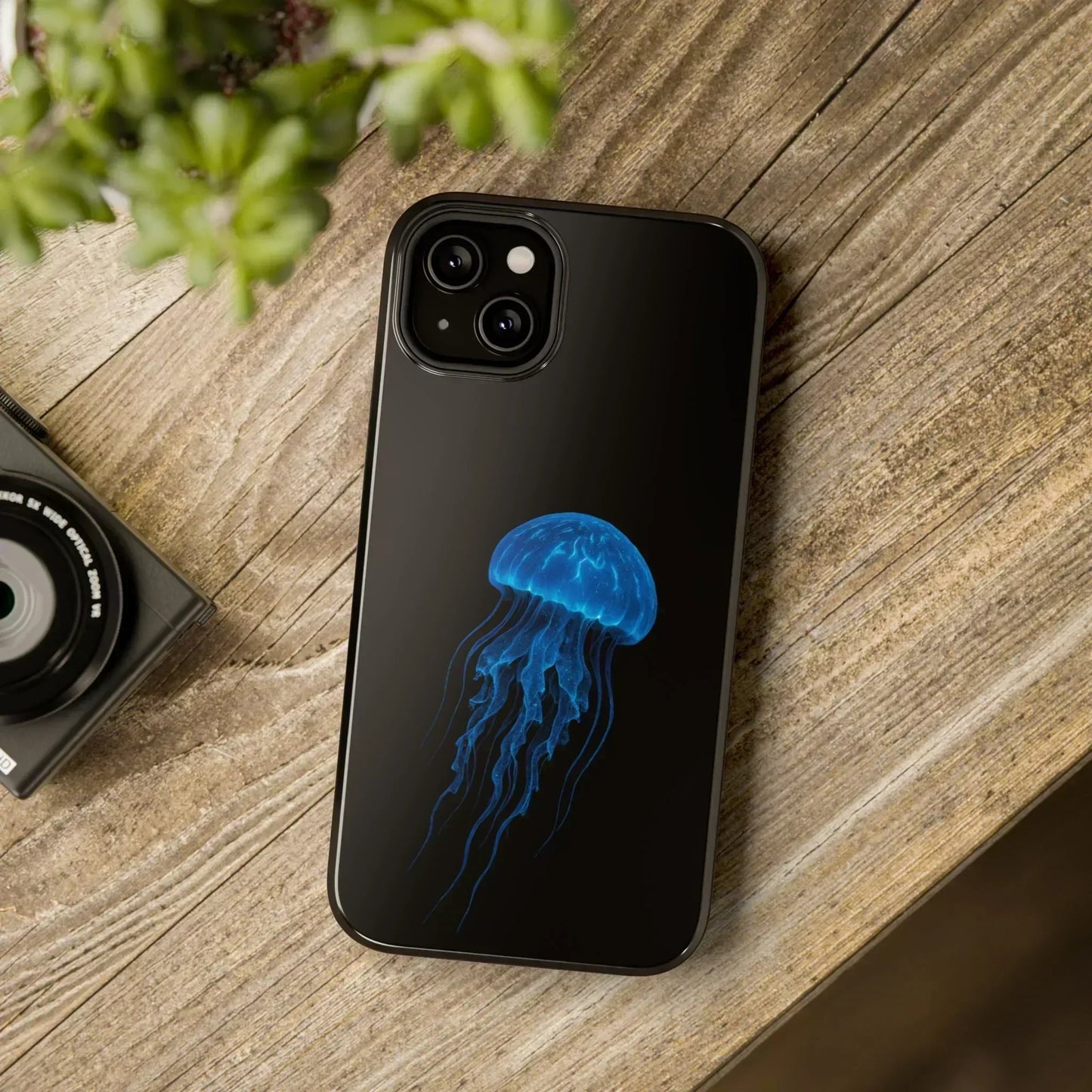 Blue Jellyfish Phone Case for iPhone 12-16 and Samsung Galaxy S21-S22 Models - KarArmDesign