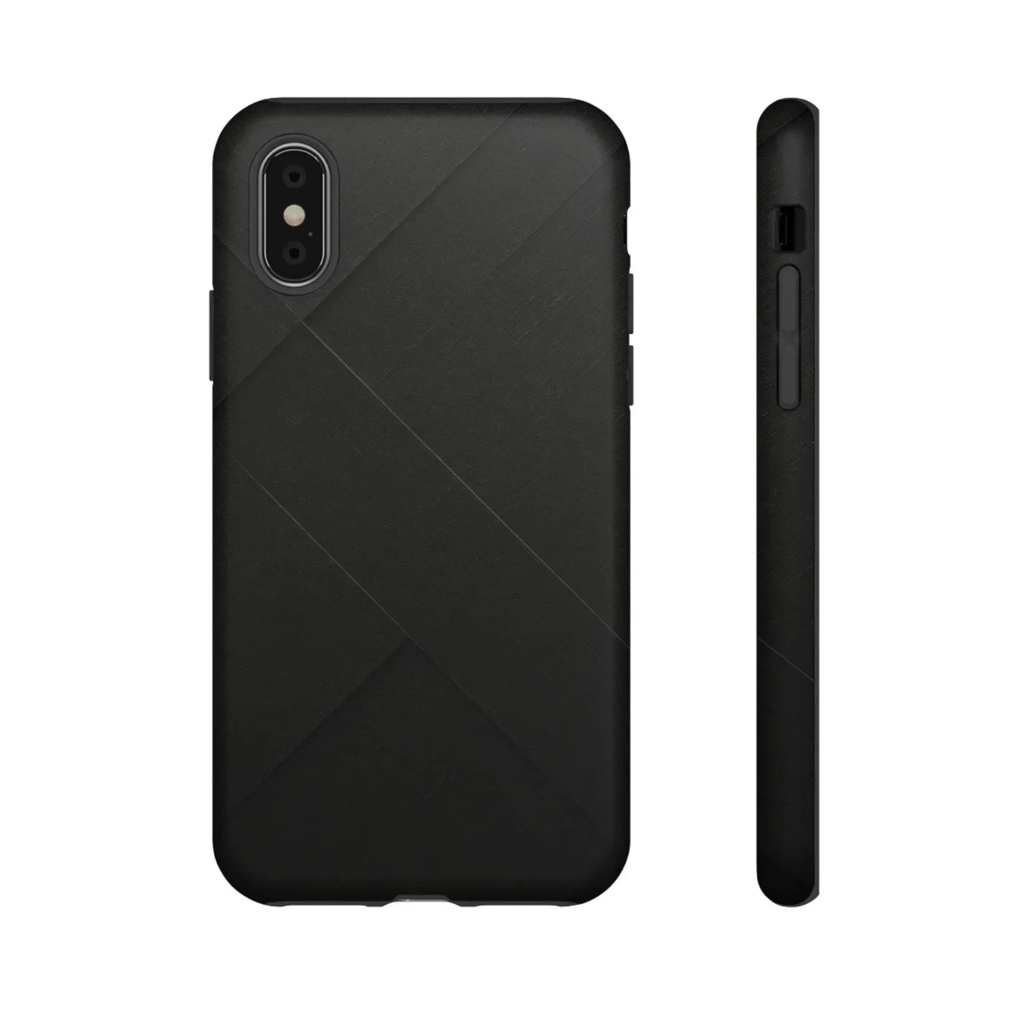 Matte Black Diagonal Line Phone Case for iPhone 8-16 and Galaxy S10-S25 Models - KarArmDesign