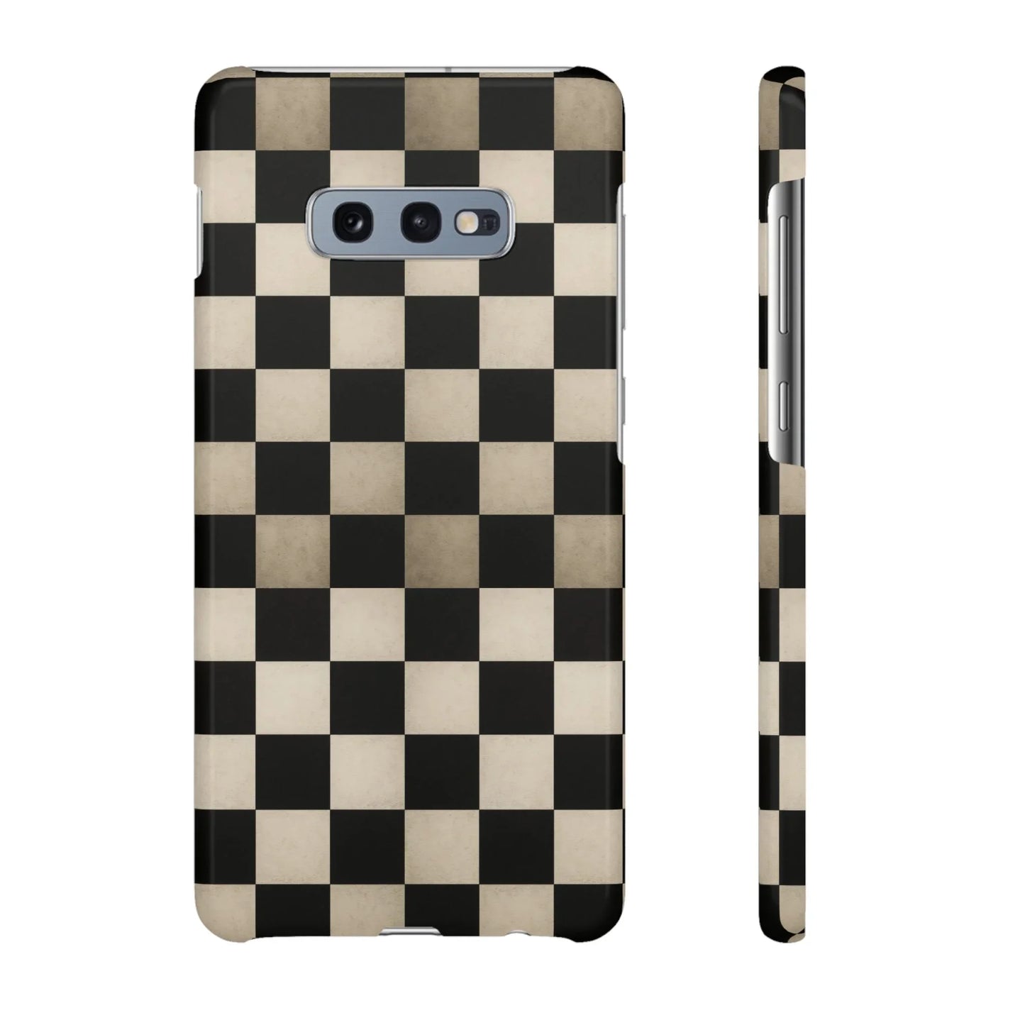 Stylish Matte Checker Phone Case for iPhone 7-16 and Samsung Galaxy S10-S24 Models - KarArmDesign