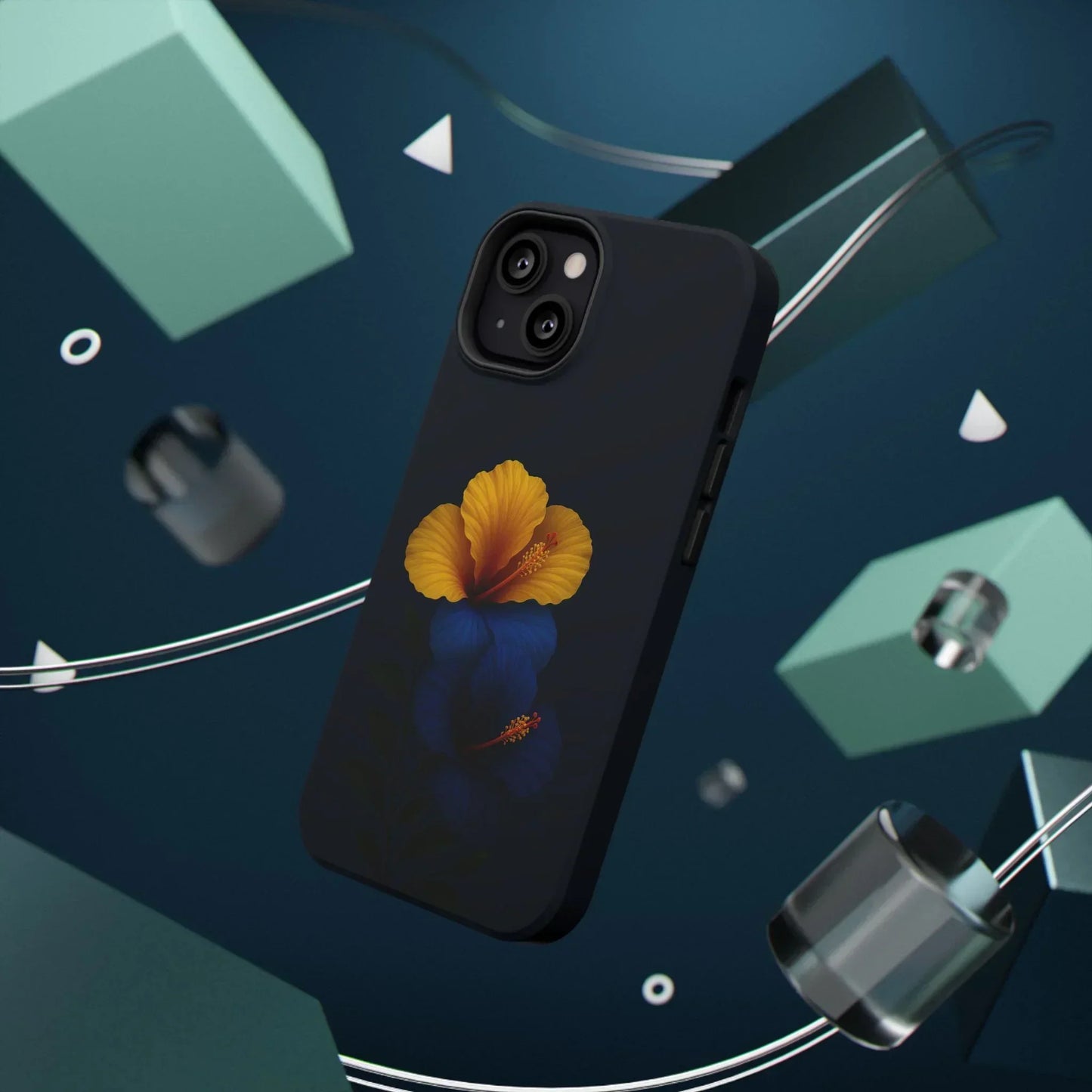 Elegant hibiscus phone case Impact-Resistant Cases for iPhone 12-16 and Samsung Galaxy S21-S22 Models - KarArmDesign