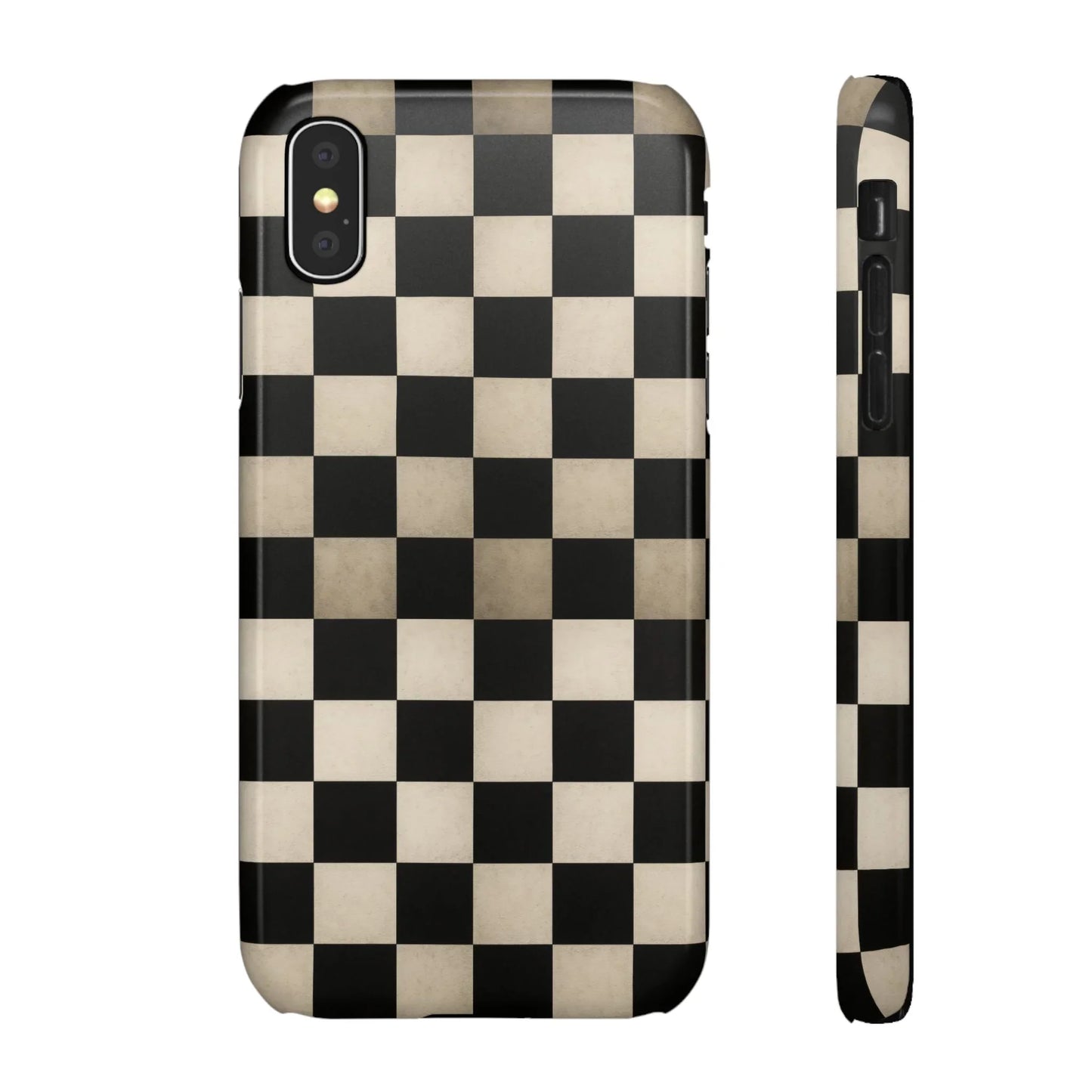 Stylish Matte Checker Phone Case for iPhone 7-16 and Samsung Galaxy S10-S24 Models - KarArmDesign