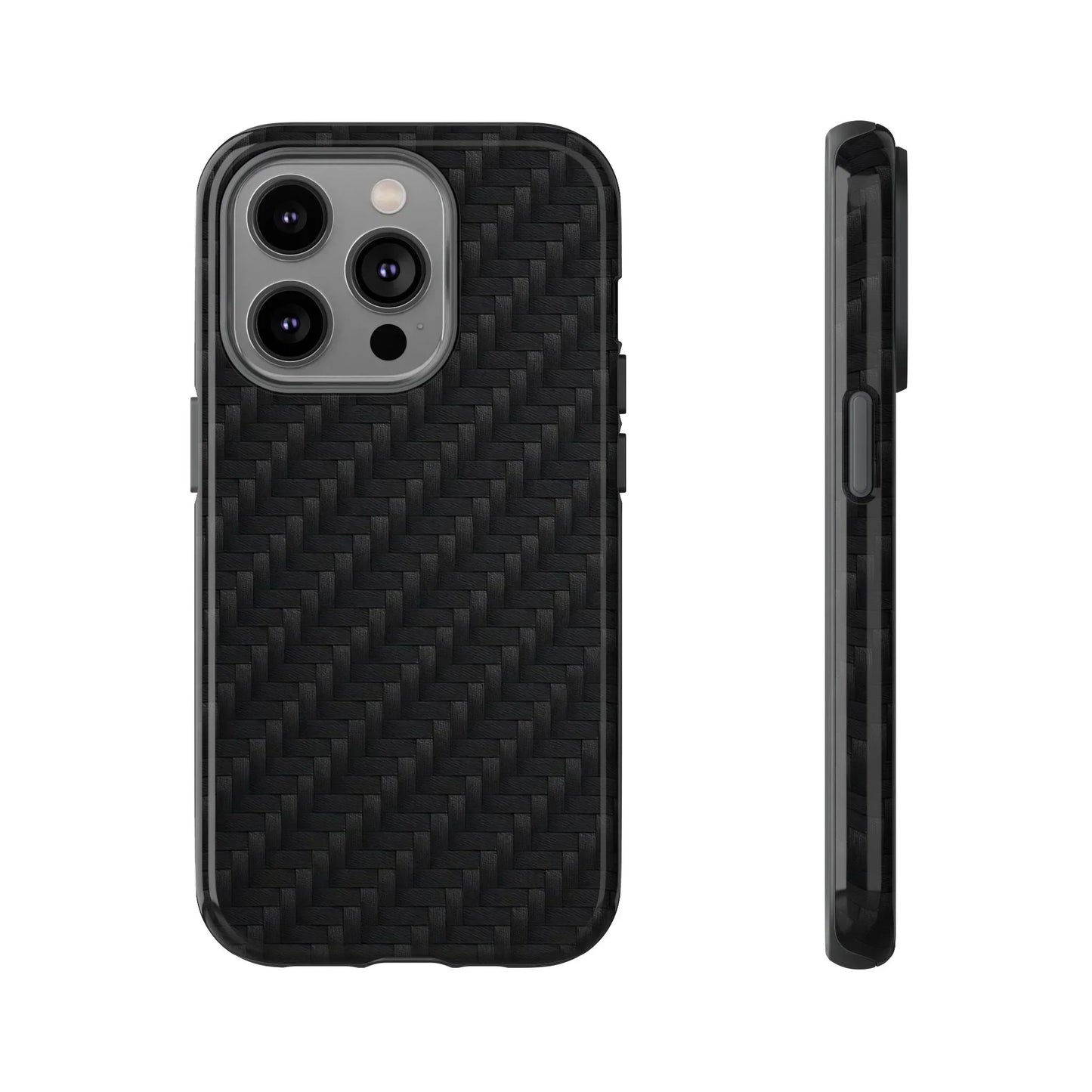 Black Carbon Phone Case Tough Case for iPhone 8-16 and Google Pixel up to 9 Models - KarArmDesign