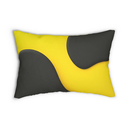 Stylish Yellow & Black Abstract Pillow - KarArmDesign