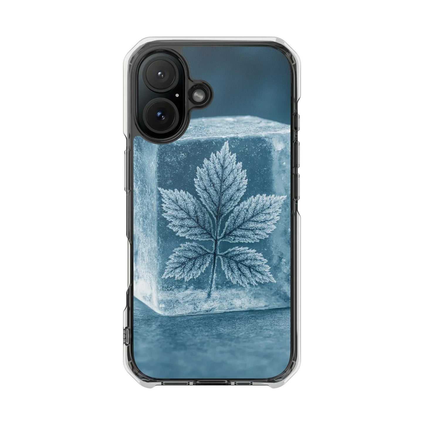 Frozen Leaf Inside Ice Cube - Phone Case for iPhone 14-16 Models - KarArmDesign