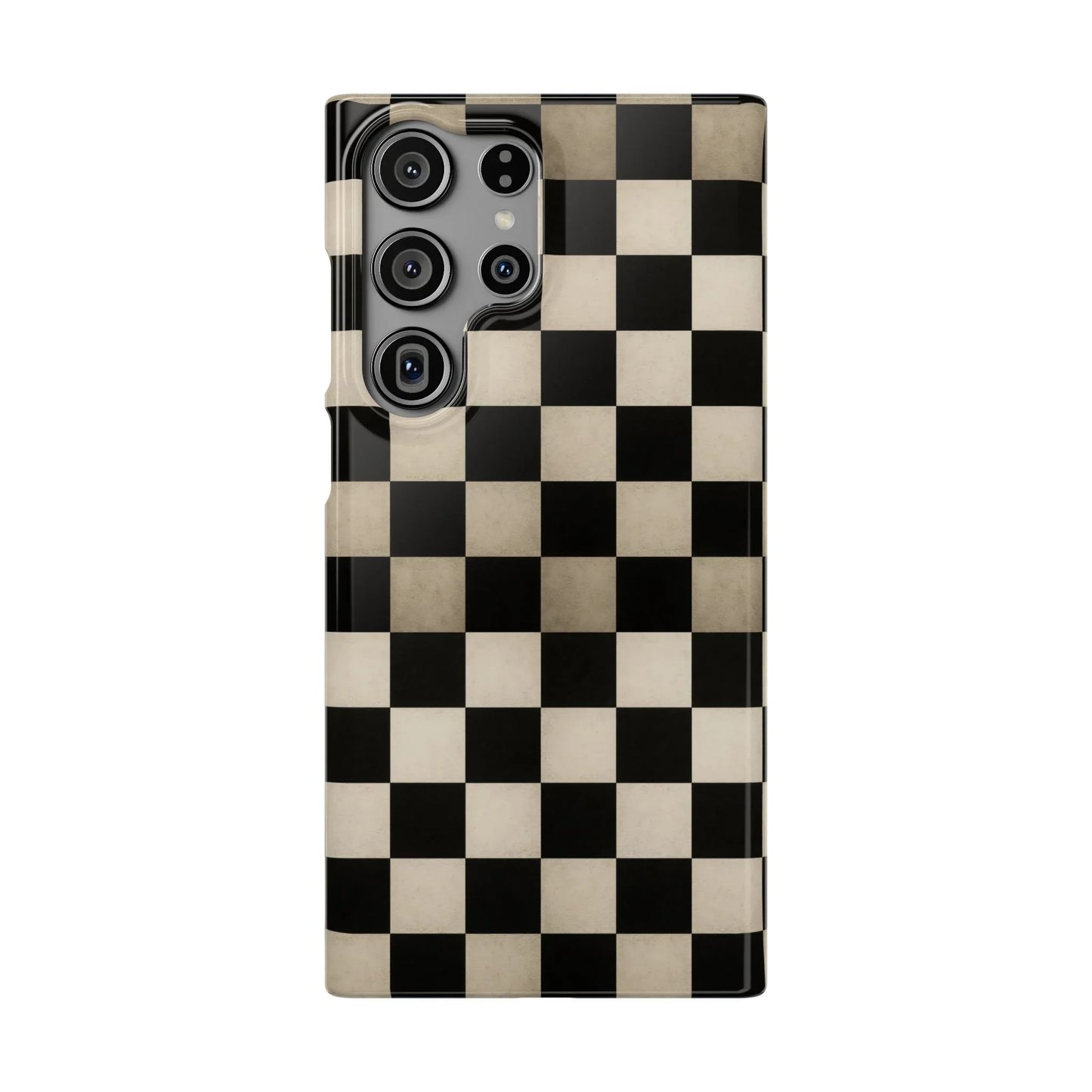 Stylish Matte Checker Phone Case for iPhone 7-16 and Samsung Galaxy S10-S24 Models - KarArmDesign