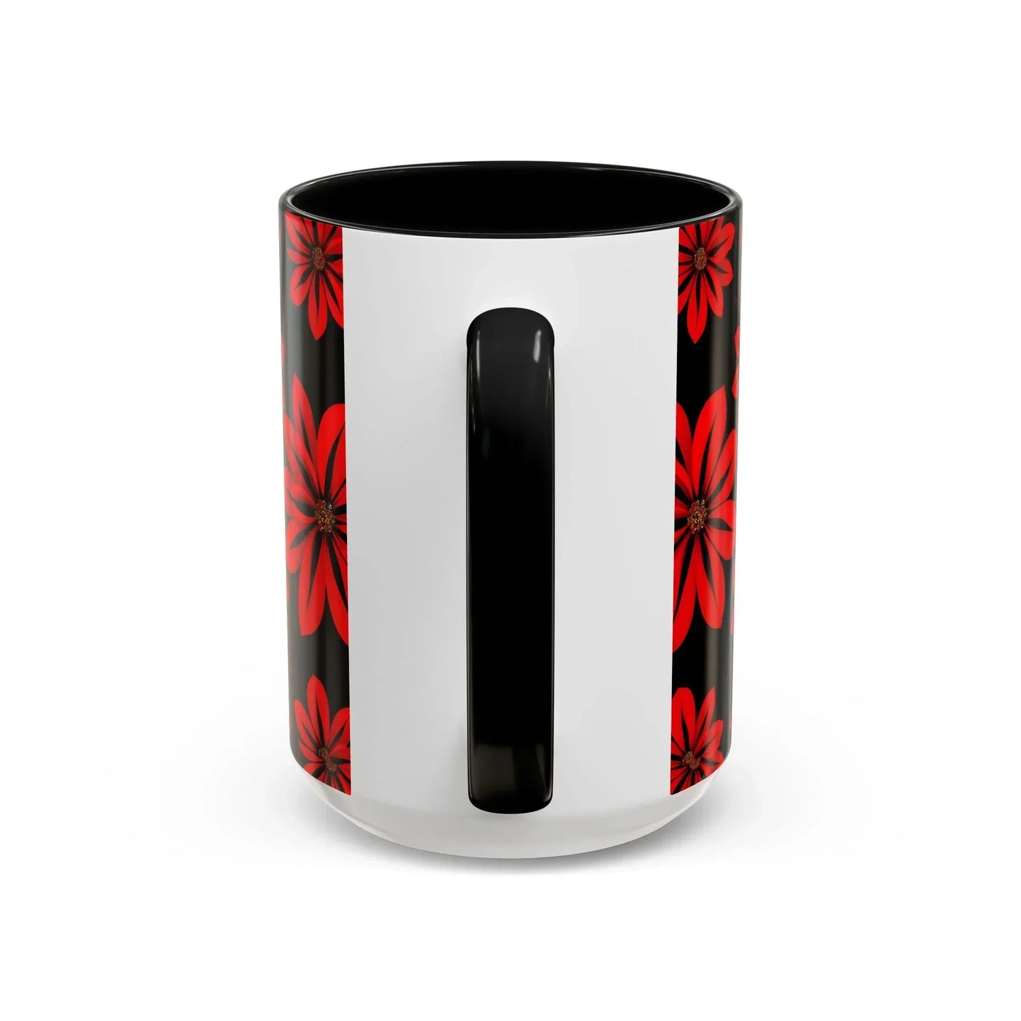 Accent Red Floral Coffee Mug – 11oz & 15oz - KarArmDesign
