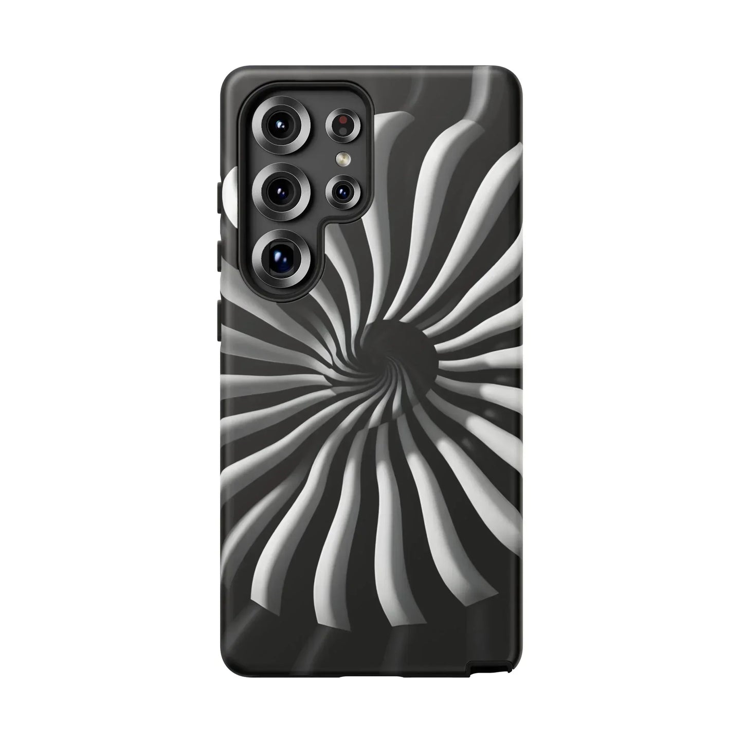 Hypnotic Black and White Spiral Phone Case for iPhone & Galaxy - KarArmDesign