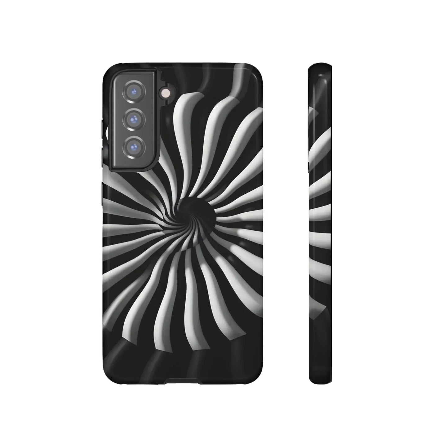 Hypnotic Black and White Spiral Phone Case for iPhone & Galaxy - KarArmDesign