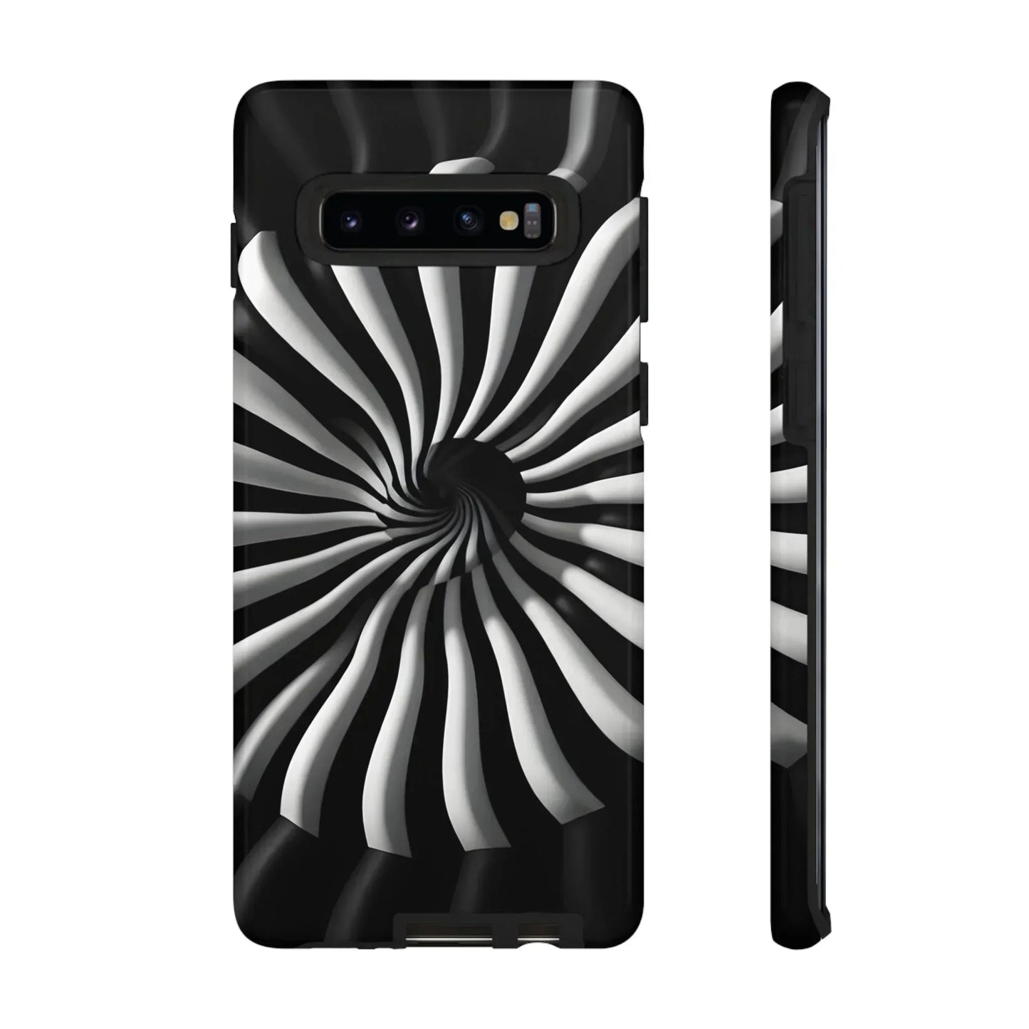 Hypnotic Black and White Spiral Phone Case for iPhone & Galaxy - KarArmDesign
